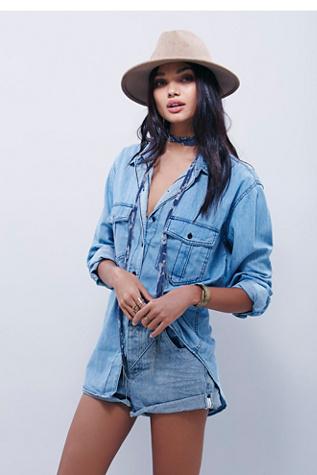 Free People Womens Xo Denim Buttondown