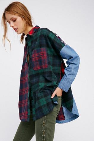 Free People Womens Rainbow Rays Plaid Bd