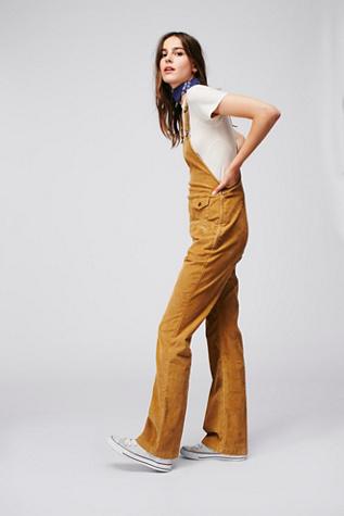 Free People Womens Movin Away Cord Overall