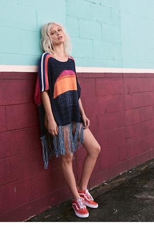Free People Womens Sunset Fringe Sweater