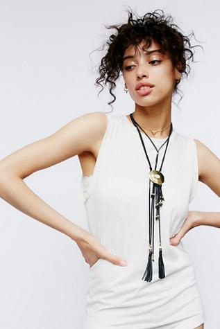 Free People Womens Sunset Valley Leather Nec