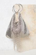 Whiting & Davis Womens Ball Fringe Chainmail Clutch