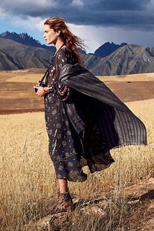 Free People Womens Viceroy Printed Midi