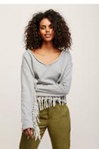 Free People Womens Fringe Pullover