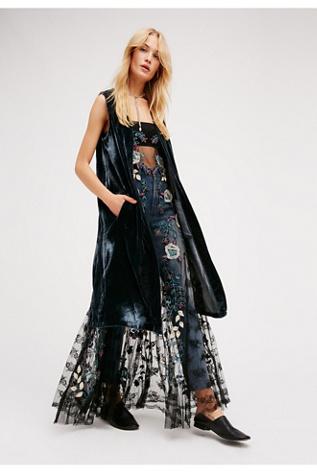 Free People Womens Night Moves Velvet Vest
