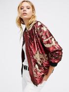 Free People Sequin Bomber