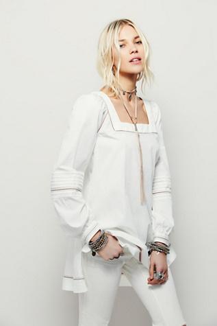 Free People Womens It's Your Thing Poplin Peasant Top