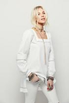 Free People Womens It's Your Thing Poplin Peasant Top