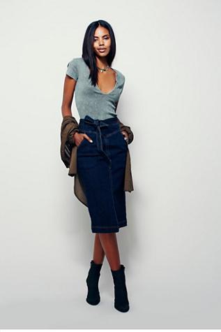 Fp Collection Womens All Star Pencil Midi Skrt