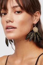 Painted Feather Fan Earrings By Free People
