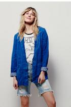 Free People Womens Long Simply Blazer