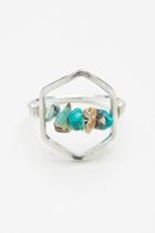Turquoise Hex Ring By Mint Jewelry Co. At Free People