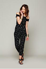 Flynn Skye Black Ditsy Overall At Free People