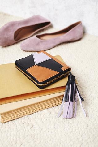 Free People Womens Ziggy Patched Leather Wallet