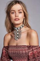 Free People Womens Rhythm Seed Bead Collar