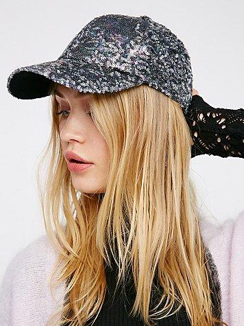 Free People Shine On Sequin Baseball Hat