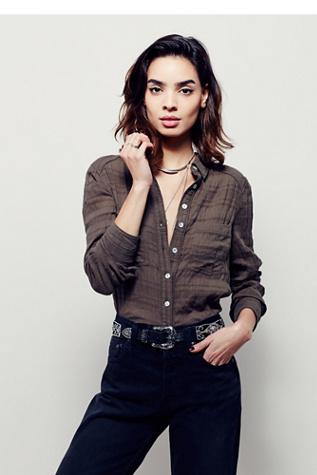 Free People Womens Where Are You Solid Buttondown