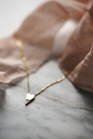 Jennie Kwon Womens Diamond Dipped Heart Necklace