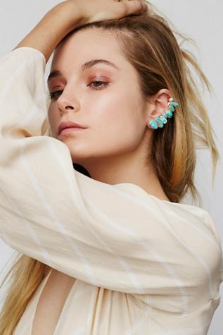 Paloma Stipp Womens Raw Turquoise Ear Cuff