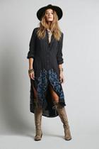 Free People Womens Floral Applique Maxi