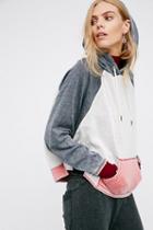 Free People Womens Tri Color Hoodie