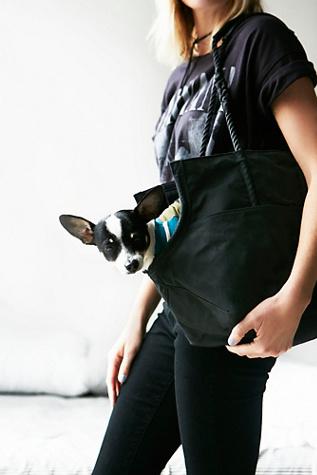 Found My Animal Womens Leather & Rope Dog Bag