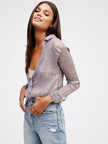 Fp One Crinkle Lurex Twist Top