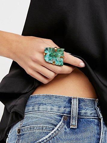 Large Raw Stone Ring  By M.liz Designs At Free People