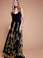 Free People Cowl Embroidered Maxi Dress