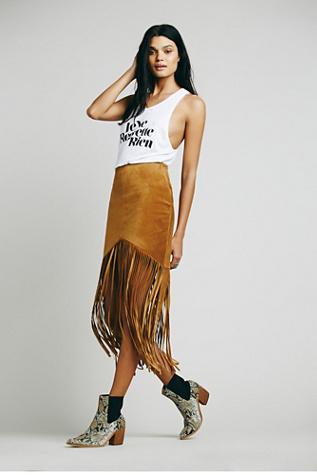 Free People Womens Sedona Leather Skirt