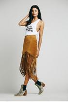 Free People Womens Sedona Leather Skirt