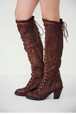 Jeffery Campbell For Free People Womens Jesse Lace Up Over The Knee Boot