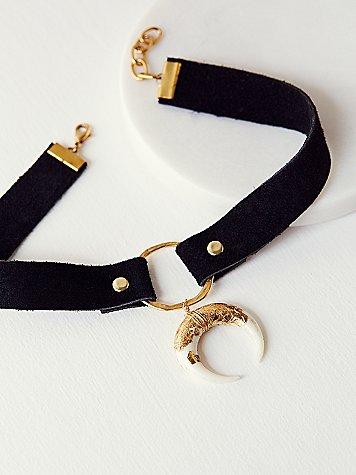 Erin Semel X Free People Foiled Horn Leather Choker