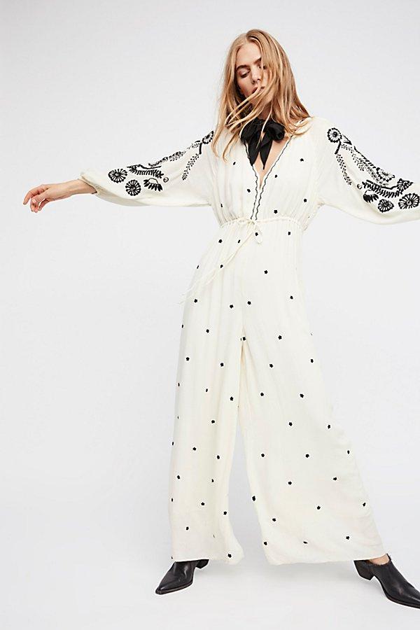 Embroidered V Jumpsuit By Free People