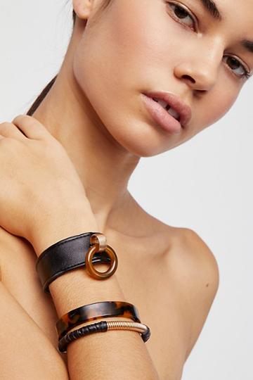 Lucite X Leather Bracelet Set By Free People