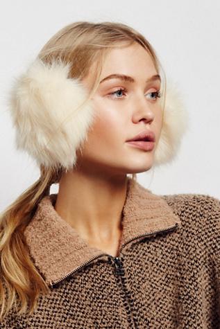 Free People Womens Alpine Faux Fur Earmuffs
