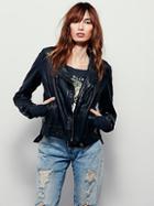 Washed Leather Moto Jacket By Free People