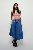 Free People Womens Faded Lines Midi Skirt