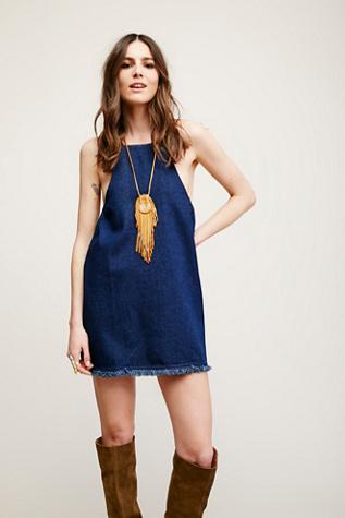Joa X Free People Womens Lace Up Back Denim Tunic