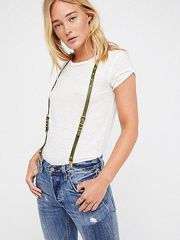 Lux Leather Suspenders By Jakimac X Free People