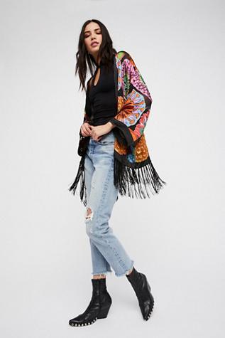 Passion Flower Silky Kimono By Free People