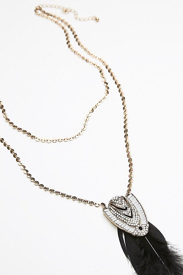 Coin Chain Feather Pendant By Free People