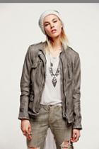 Fp Collection Womens Rumpled Leather Blazer
