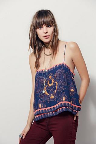 Free People Womens Scarf Print Tank