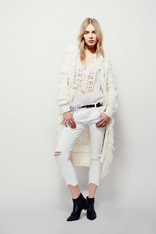 Free People Womens Joline Fringe Cardi