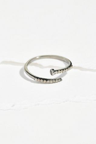 Shoshanna Lee Jewelry Womens Pave Diamond Nail Wrap Ri