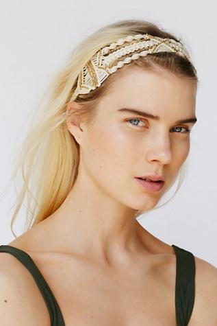 Deepa Gurnani For Fp Womens Macrame Shimmer Headband