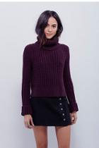 Free People Womens Twisted Cable Turtleneck