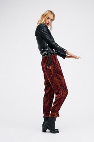 Free People Womens Burnout Velvet Trouser