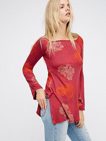 Free People Printed Bout Time Tee